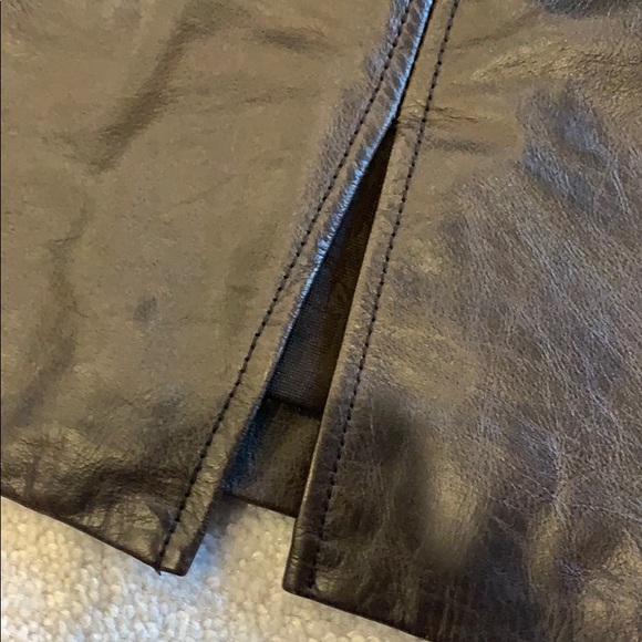 Parallel 100% leather brown pencil skirt - Picture 6 of 8